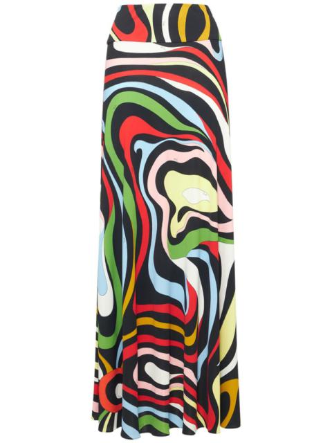 Jersey Marmo print maxi skirt