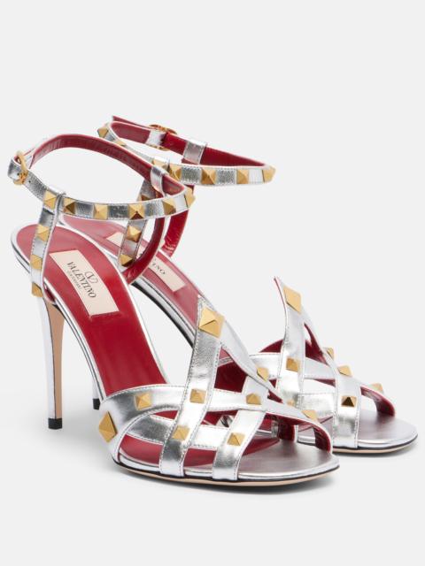 Valentino Rockstud metallic leather sandals