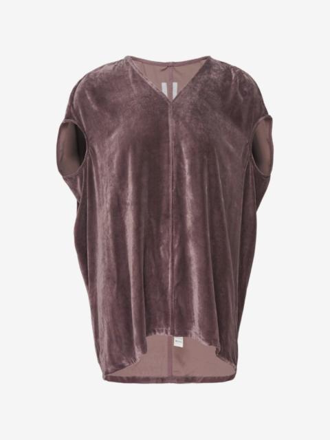 Rick Owens velvet-effect V-neck top