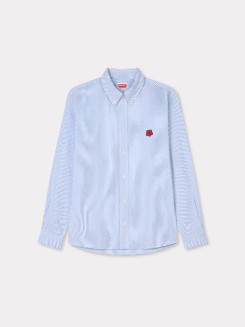 KENZO 'Boke Flower' embroidered casual shirt in seersucker cotton