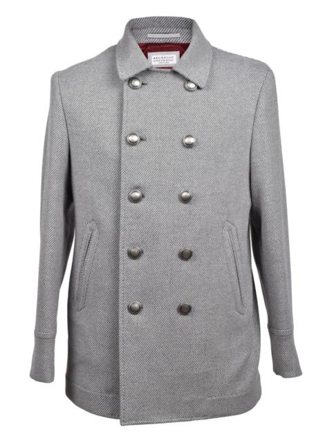 Brunello Cucinelli herringbone double-breasted jacket
