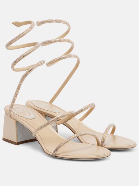 RENE CAOVILLA Cleo crystal-embellished satin sandals