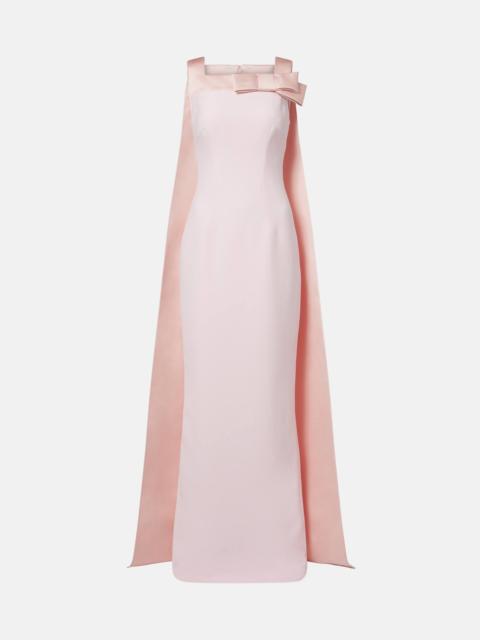 Safiyaa Harley caped crêpe gown