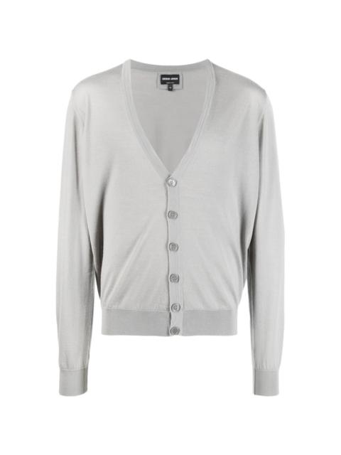 V-neck virgin-wool cardigan