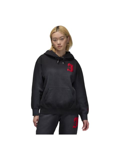 Jordan (WMNS) Air Jordan Flight Fleece Satin-Lined Hoodie Asia Sizing 'Black' FV7063-010