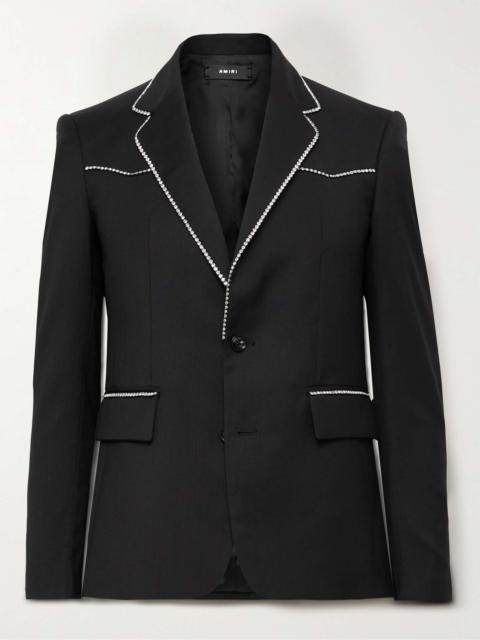 Slim-Fit Crystal-Embellished Wool-Twill Suit Jacket