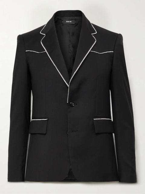 AMIRI Slim-Fit Crystal-Embellished Wool-Twill Suit Jacket