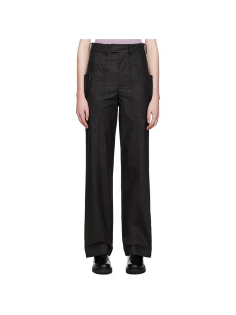 Black Glatiny Trousers