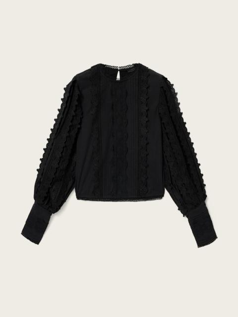 ALLSAINTS HART LACE EMBROIDERED TOP