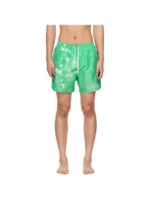 Green Bleached Swim Shorts