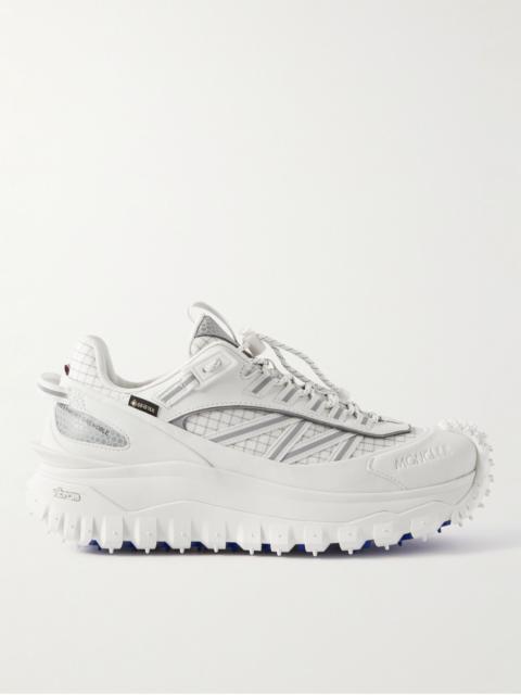 Moncler Trailgrip GTX Leather-Trimmed Mesh and Canvas Sneakers White