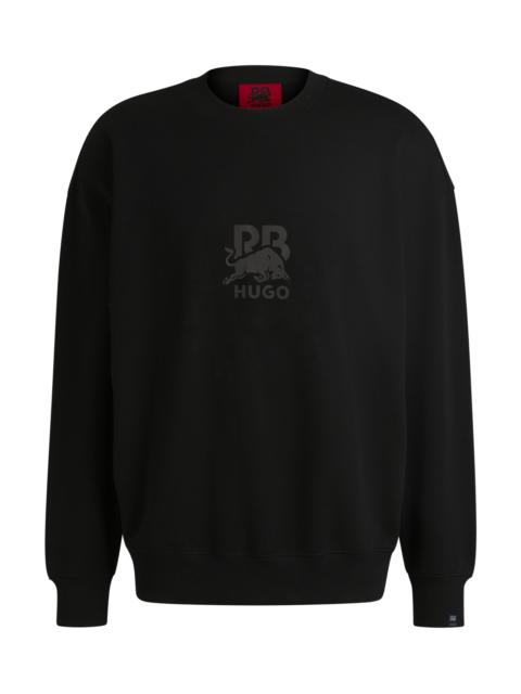 HUGO HUGO X RB COTTON-TERRY SWEATSHIRT WITH CARBON STEALTH LOGO