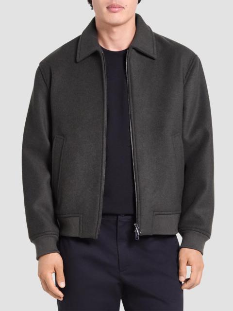 Theory Men's Plush Melton Bomber Jacket - Dark Tarmac