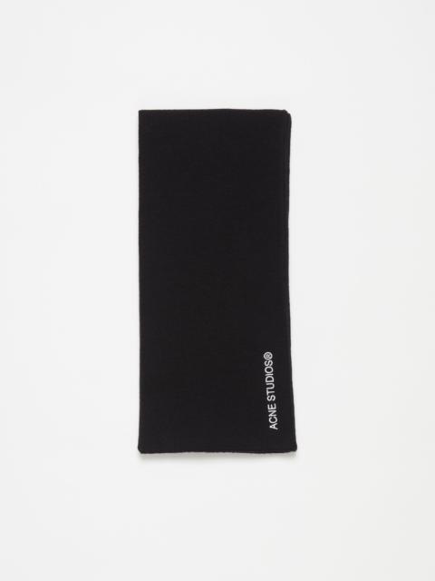 Logo embroidered scarf - Black