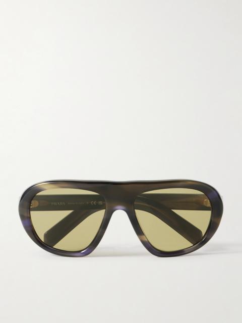 Prada Oversized Aviator-style Acetate Sunglasses
