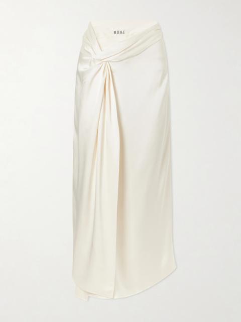 RÓHE Draped Satin Midi Wrap Skirt