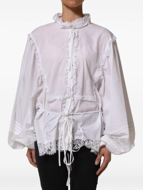 Dolce & Gabbana ruffled lace-embellished blouse
