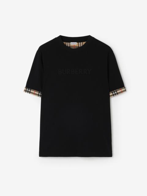 Burberry Check Trim Cotton T-shirt