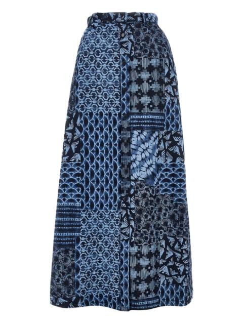 EMPORIO ARMANI printed denim skirt