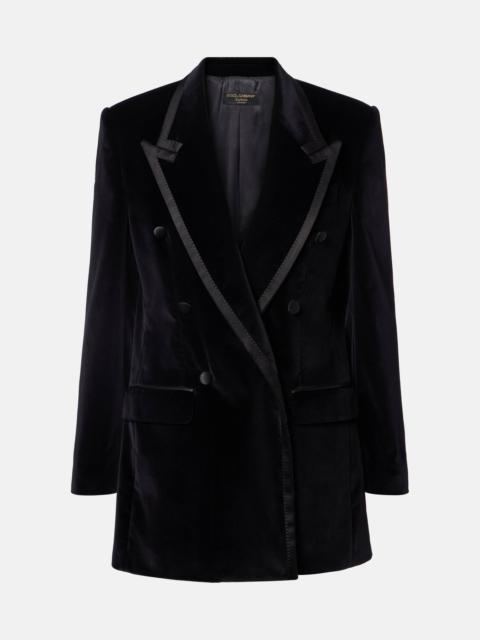Dolce & Gabbana Cotton-blend velvet tuxedo jacket