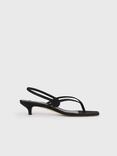 TOTEME Slingback satin flip flops black