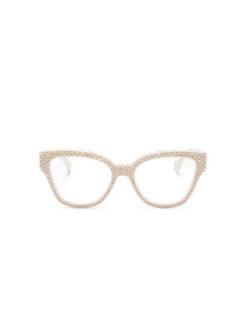 crystal-embellished cat-eye glasses