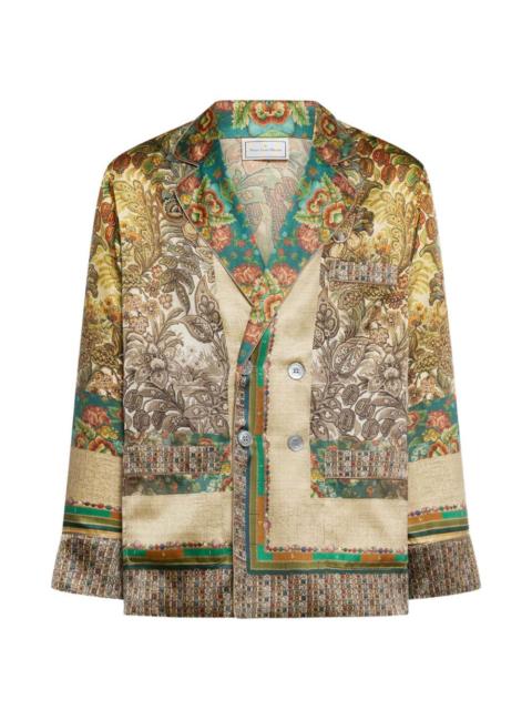 Pierre-Louis Mascia Mutka floral-print double-breasted silk jacket