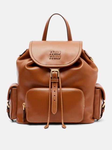 Miu Miu Logo leather backpack