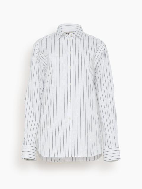 RÓHE Classic Shirt in White Black Stripe