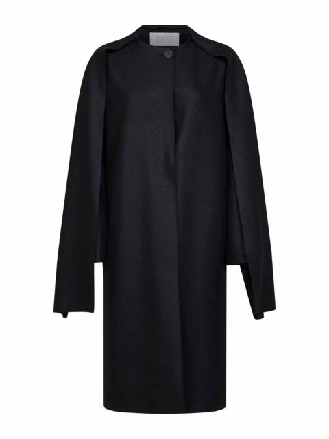 Harris Wharf London Black virgin wool long scarf coat