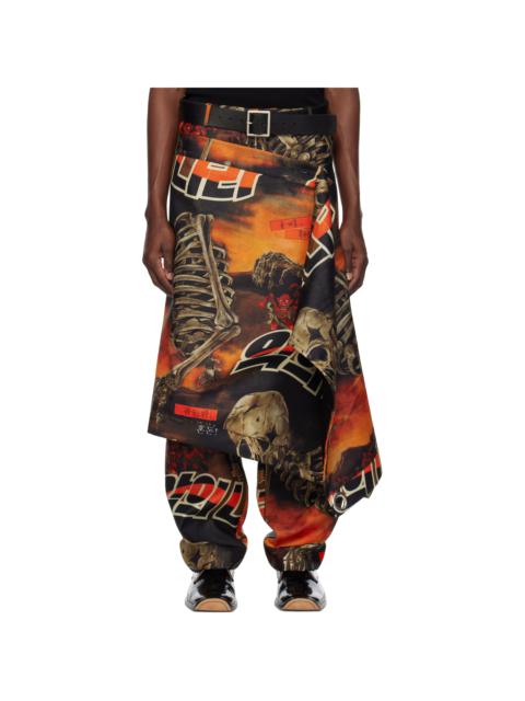 LU'U DAN Black & Orange Bendera Wrap Skirt