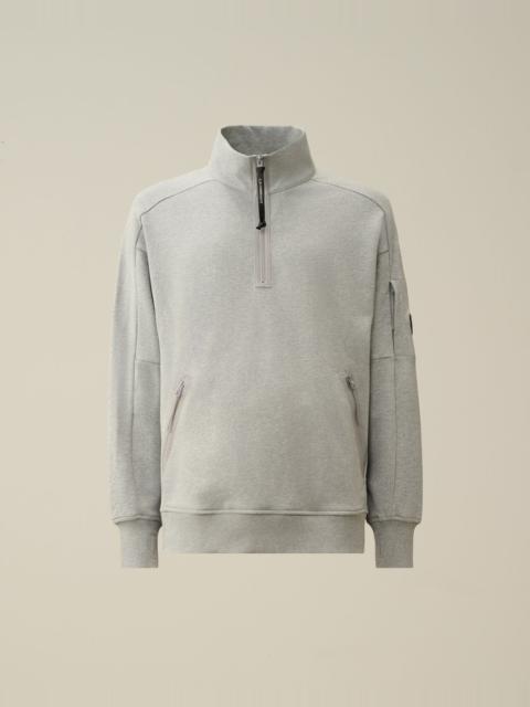 Diagonal Raised Fleece Zipped Sweatshirt