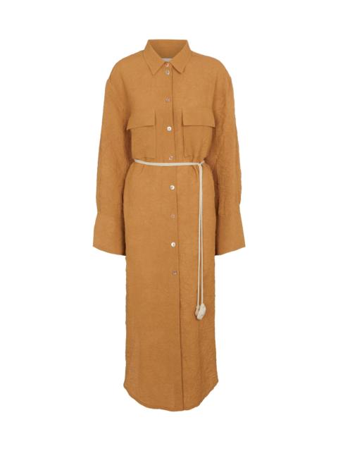 Nanushka Fruma crinkled sateen shirt dress