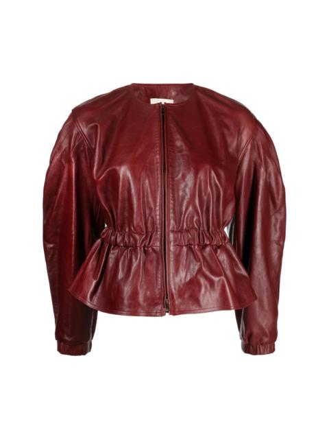 ULLA JOHNSON puff-sleeve leather jacket