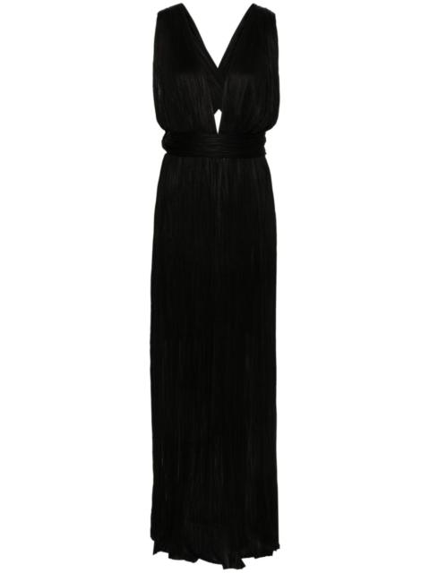 MARIA LUCIA HOHAN Kim plissÃ© silk maxi dress