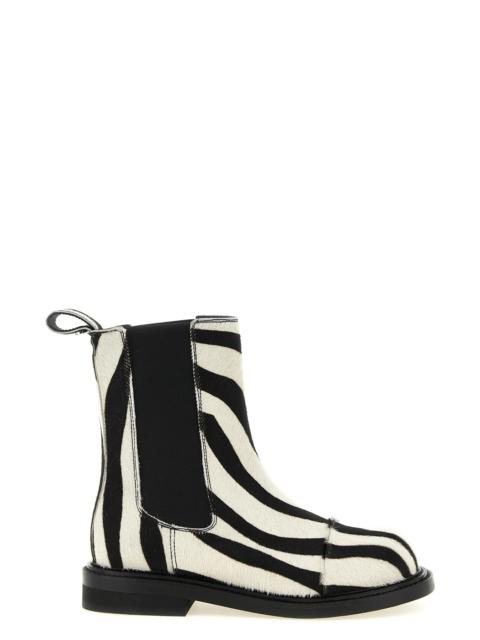 Moschino Zebra Pony Ankle Boots