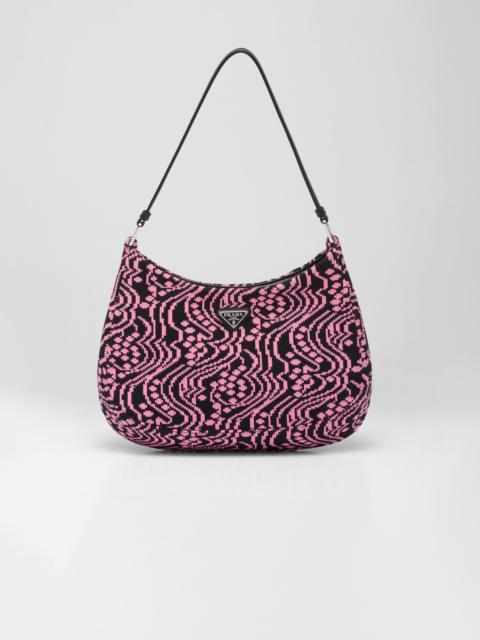 Prada Prada Cleo jacquard knit and leather bag
