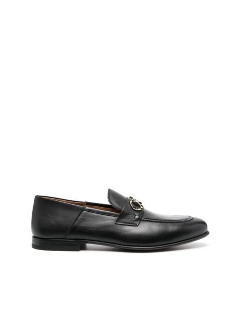 Gancini-buckle leather loafers