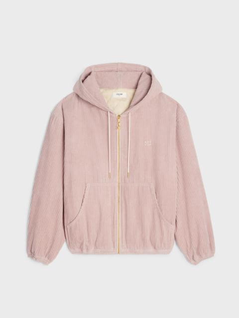 CELINE Triomphe corduroy hoodie with zipper