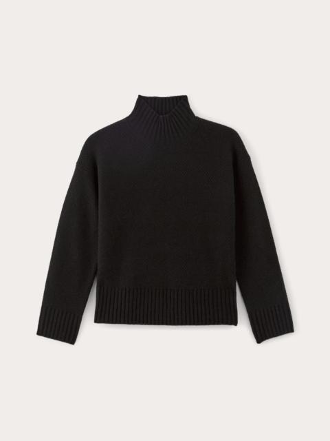 EVERLANE THE HONEYCOMB FUNNEL NECK IN WOOL CASHMERE