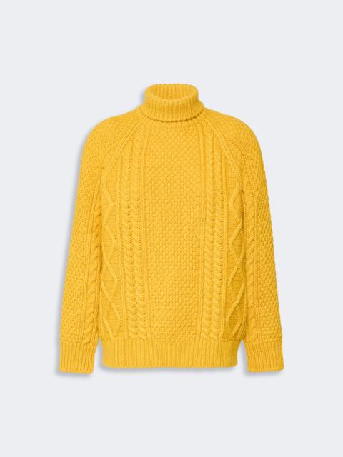 WEEKEND Max Mara WKSSARONG Wool yarn turtleneck Aran jumper - YELLOW
