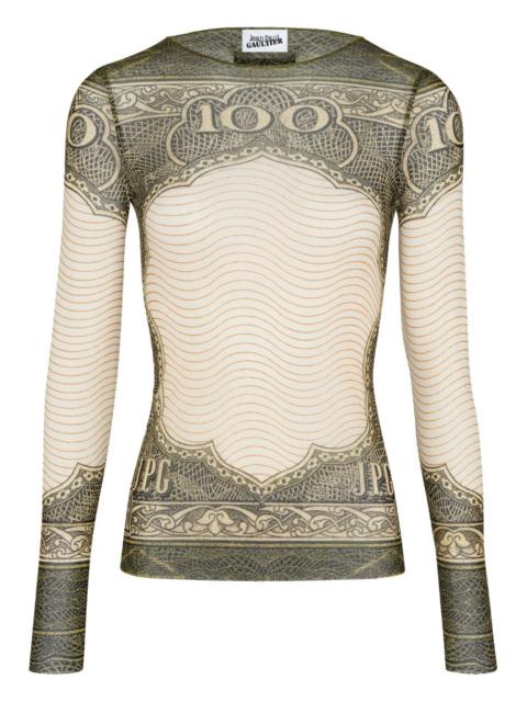 Jean Paul Gaultier long-sleeve printed top