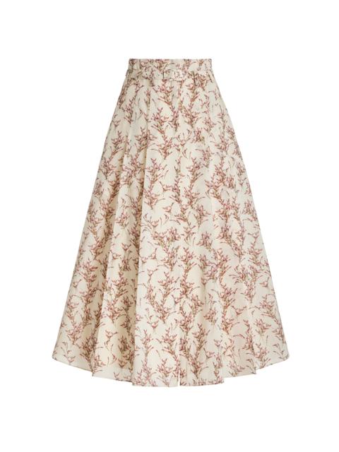 Dugald Pleated Skirt in Ivory Multi Wool