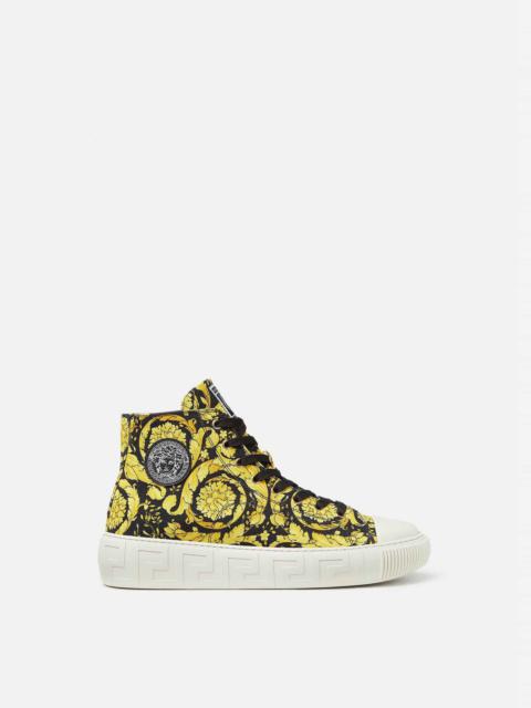 VERSACE Greca Barocco Print High Top Sneakers