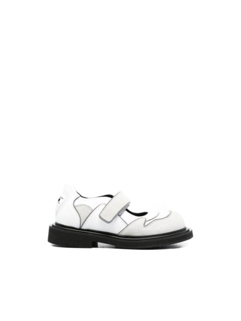 Moschino strap panelled leather ballet flats