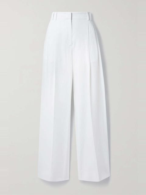 Another Tomorrow + NET SUSTAIN pleated linen wide-leg pants