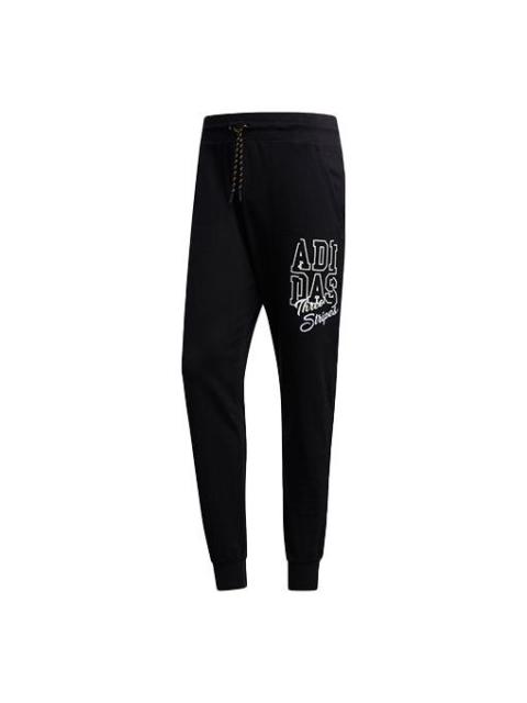 adidas neo Lacing Printing Sports Pants Black EI6277