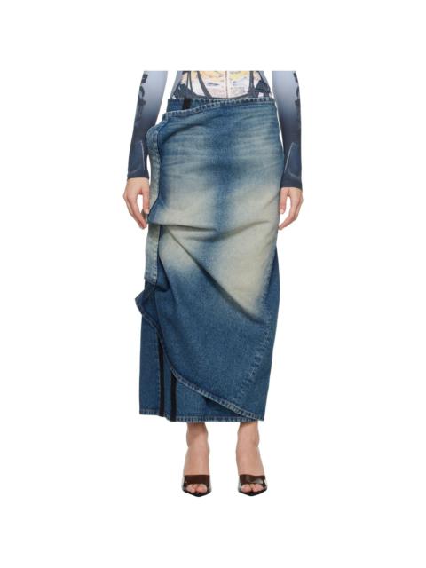 Y/Project Blue Velcro Denim Midi Skirt