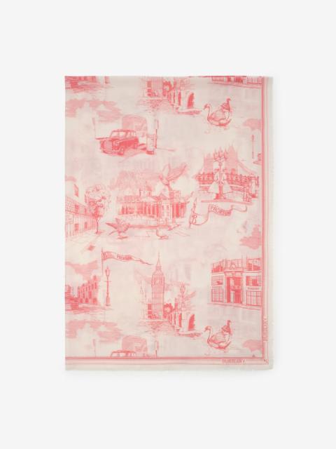 Burberry London Landmarks Wool Silk Scarf