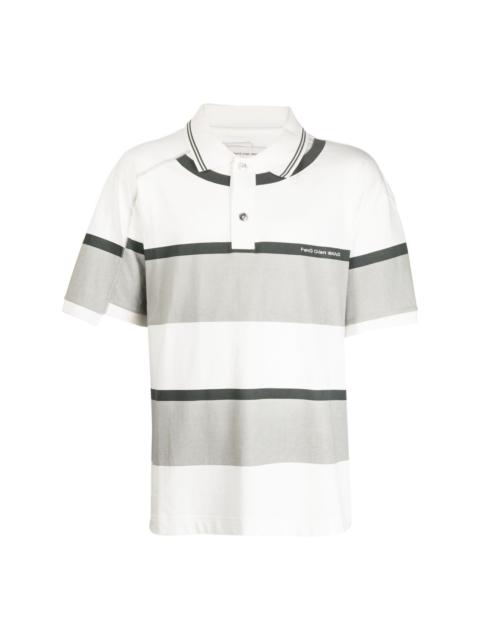 FENG CHEN WANG striped cotton polo shirt